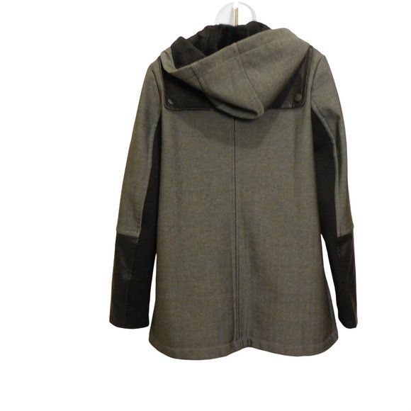 BCBGeneration Gray and Black Polyester and Faux Leather Jacket with hood - Picture 5 of 10